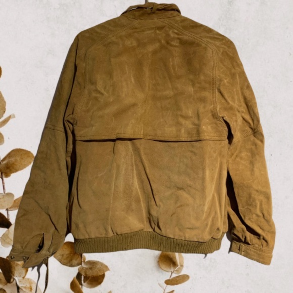 Vntg Fox Run by Little Fox Intl Suede Tan Genuine Leather Jacket - Picture 3 of 10